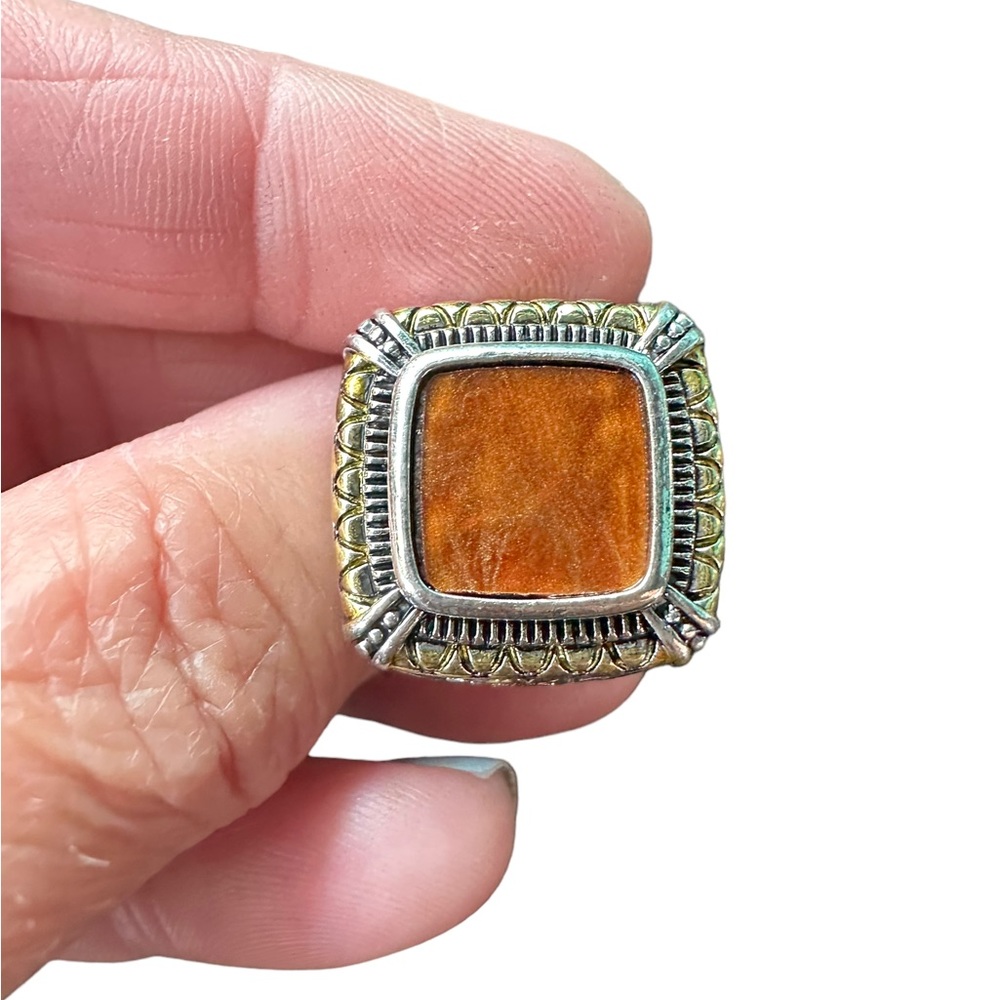 Vintage Style Mixed Metal Silver and Gold Ring